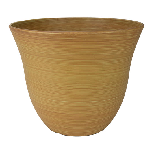 Classic Home and Garden by Growscape Honeysuckle Resin Planters - Lightweight Indoor & Outdoor Plant Pots - UV-Resistant Plastic Flower Pots - Pot Planters for Flowers & Herbs (13” Bamboo)