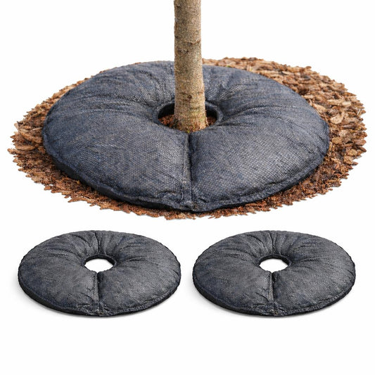 SteadySpring® 24" Smart 30+Day Tree Watering Mat - AUTO Refills with RAIN and Slow Releases As Plant Needs - for Root Balls 11" - 15" Dia Slow Release Technology Prevents Over and Under Watering (2)