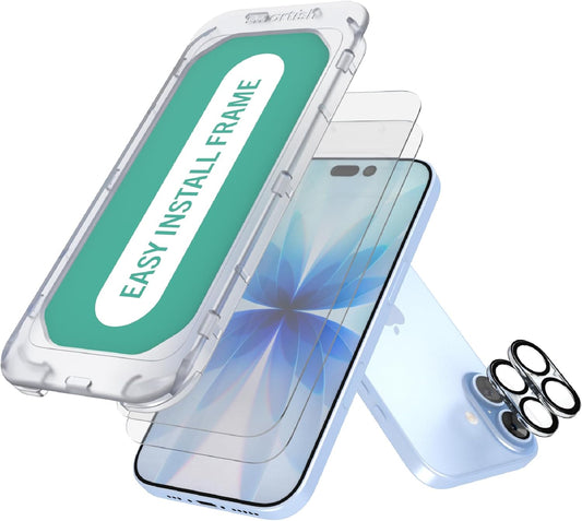 17 2-Pack 9H 17 2-Pack Smartish iPhone Screen Protector + Camera Lens Covers - Tuff Sheet - Tempered Glass Easy Install