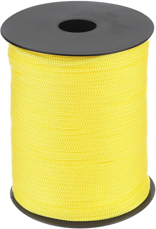 MECCANIXITY 1/8 Inch Polypropylene Rope Braided Ropes, 328ft Nylon Rope Hollow Utility Cord for Clothesline, Camping, Hiking, Outdoor, Yellow
