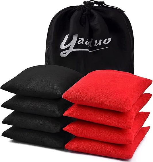 Set of 8 Regulation Cornhole Bags Double Sided, Weather Resistant Bean Bags for Cornhole Toss Game, Corn Hole Beans Bags with Tote Bag
