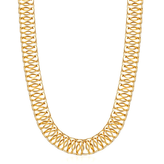 Barzel 18K Gold Plated Mesh Necklace, 16-20 inches, High Polish Finish, Waterproof, Tarnish Free (20 Inches)