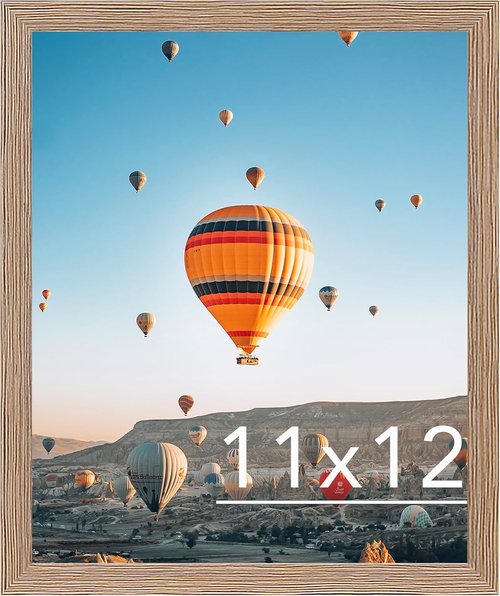 JCJMY 11x12 Rustic Brown Picture Frame - Versatile Wall & Tabletop Display with Shatter-Resistant Plexiglass