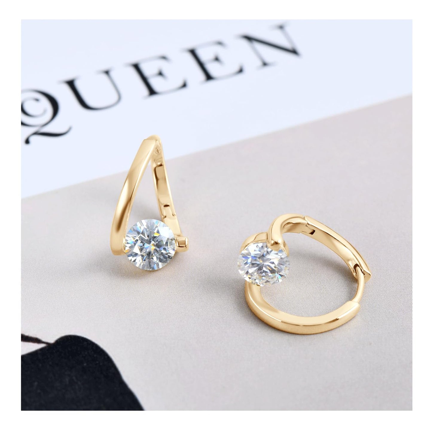 Halolux Lymphvity Germanium Earrings - Dainty CZ Zircon Acupressure Earrings for Lymphatic Drainage Gifts (Gold)