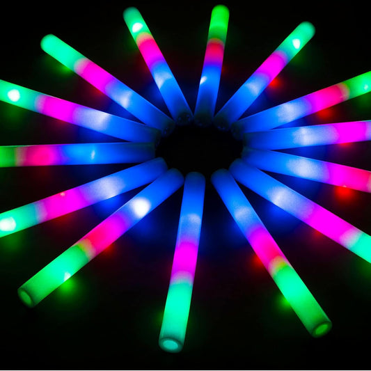 SHQDD LED Foam Glow Sticks - 28PCS Colorful Light-Up Party Pack with 3 Flashing Modes | Perfect for Weddings, Birthdays & Raves