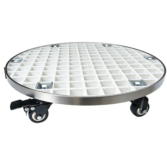 ARTLINE Heavy Duty Rolling Plant Stand with Lock Wheels - 23" Planter Caddy Roller Base for Large Potted Trees up to 800lbs - Indoor Outdoor Plant Dolly for Moving Heavy Items - White