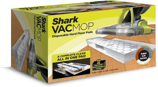 Shark VACMOP Disposable Hard Floor Pad Refills - No-Touch Disposal for All Sealed Floors | 32 Count