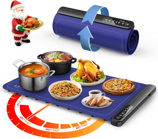 Skiennix Food Warming Mat - 4 Temperature Levels | Fast 8-Second Heating Tech | Perfect for Parties & Buffets