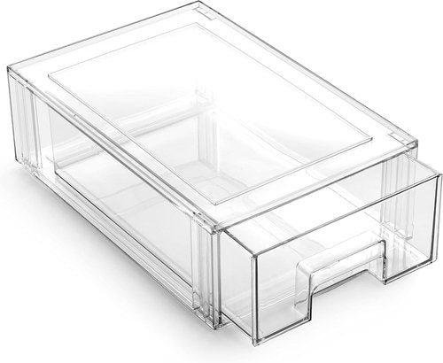BINO Stackable Storage Drawers - Clear Small Organizers for Bathroom & Vanity | Crate Collection