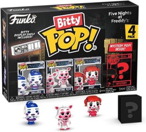 Funko Bitty Pop! Five Nights At Freddy's 4-Pack | Collectible Mini Figures - Ballora, Funtime Foxy, Baby & Mystery Mini - 0.9 Inch (2.2 Cm) Gift Idea & Cake Topper