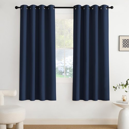 NICETOWN Blackout Curtains - Grommet 2 Panels, 72 Inches Long | Elegant Navy Blue Design