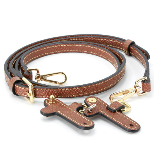 banbeln Mini Bags Leather Shoulder Strap Kit Fit For Adjustable Crossbody Small Bag (Brown&gold)