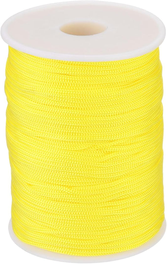 MECCANIXITY 1/12 Inch Polypropylene Rope Braided Ropes, 328ft Nylon Rope Hollow Utility Cord for Clothesline, Camping, Hiking, Outdoor, Yellow