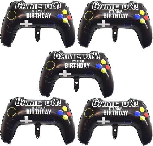 Skiennix Video Game Party Balloons - Giant Controller Mylar Foil | 5-Piece Set for Kids' Birthday Decor