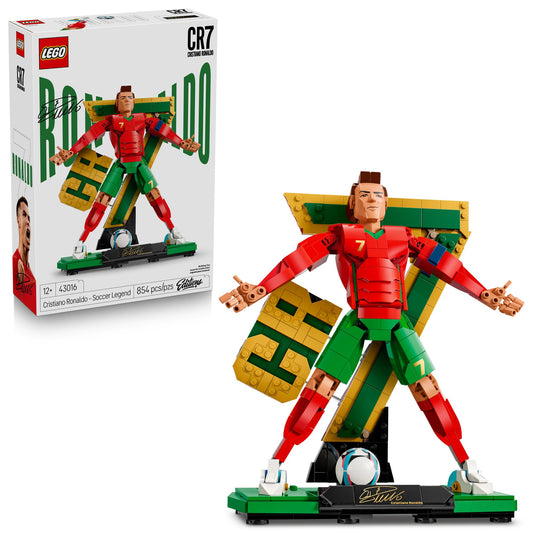 LEGO Editions Cristiano Ronaldo – Soccer Legend - Building Set for Boys & Girls, Ages 12+ - Collectible Soccer Gift with Plaque - Kids Bedroom or Shelf Decor - 43016