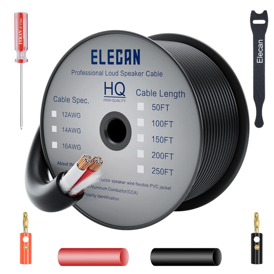 14/2 100 14 CL3 CL2 Elecan Pro Series Outdoor Speaker Wire Cable Ft Gauge AWG with Tool Kits-Direct Burial in Wall