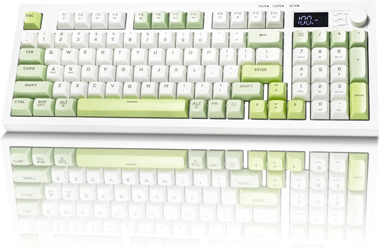 Bangsanth BT5.0/2.4GHz/USB-C, 94-Key, Wireless Keyboard, Quiet Keyboard for Work, Tri-Mode Creamy Keys with RGB