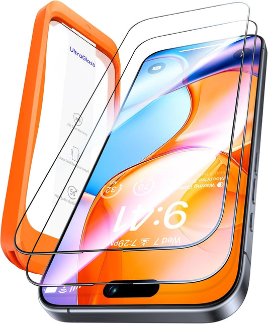 9H+ 13 13 [2025 2 Packs UltraGlass TOP Glass for iPhone Screen Protector Glass [Military Grade Shatterproof & Longest