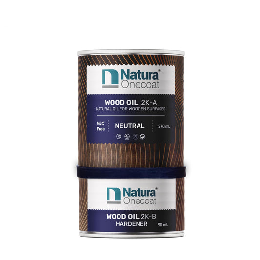 Natura Onecoat Wood Stain Oil - 200 ft² - 360 ml, Neutral – Natural Wood Finish for Interior Furniture & Floor - Linseed Wood Oil - Fast-Drying - Environmentally Friendly-Extra Durable Hard Wax Oil