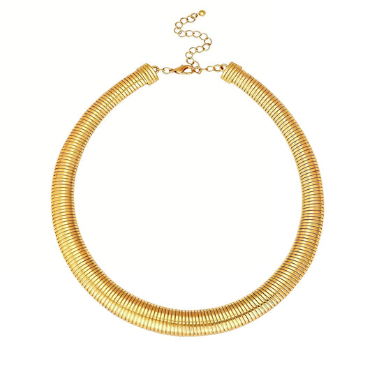 BONJOULRY Chunky Gold Choker Necklace for Women 14K Gold Plated Snake Chain Statement Necklace Collar Torque Vintage Chokers Necklaces Jewelry Gifts Collars