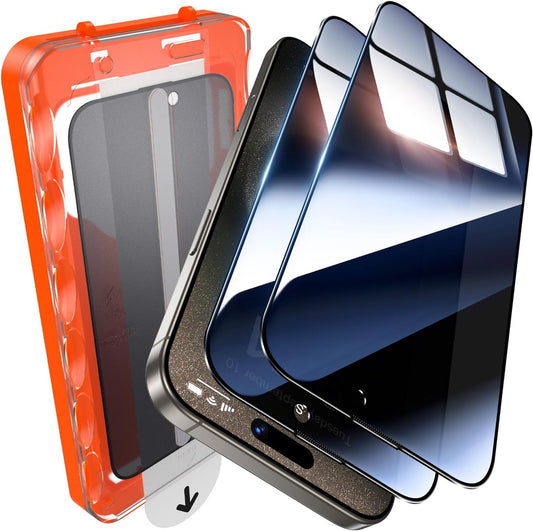 2 Pack 15 6.7 inch 9H+ 15 UniqueMe for iPhone Pro Max Privacy Screen Protector - [Military Grade Shatterproof
