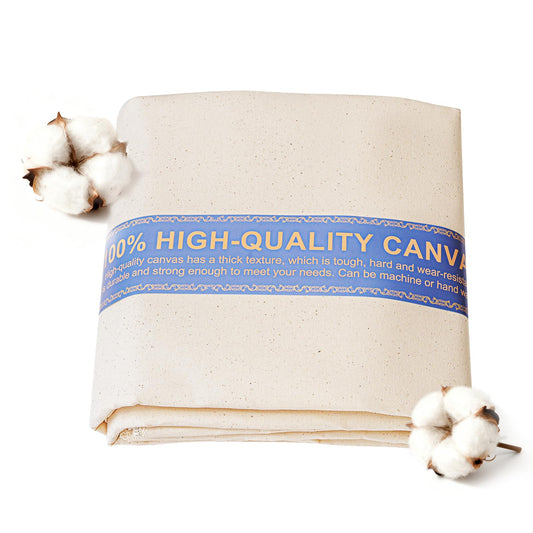JOSNAAN 60" W Canvas Roll | 7oz Canvas Fabric Cotton Duck | Heavy Natural Fabric for Painting Arts & Crafts, Backings, Covers, Placemats (5 Yards)
