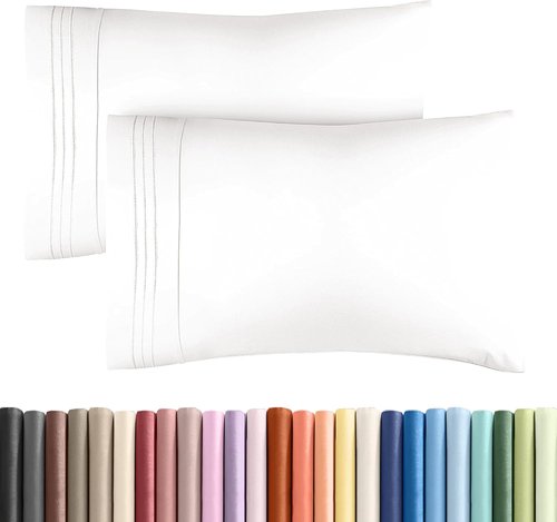 King Standard Pillow Cases - Soft Hotel Quality Covers, Fade & Wrinkle Resistant - 2 Piece Set in Antique White