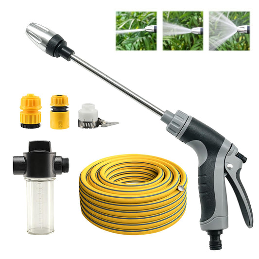 Aquoxis Pressure Washer Gun, High Pressure Jet Hose Nozzle, 3 Spray Modes Handheld Pressure Washer Nozzle for 3/4" Garden Hose, Watering Sprayer for Cleaning Yard Patio Car Pets, Easy to Install (C)
