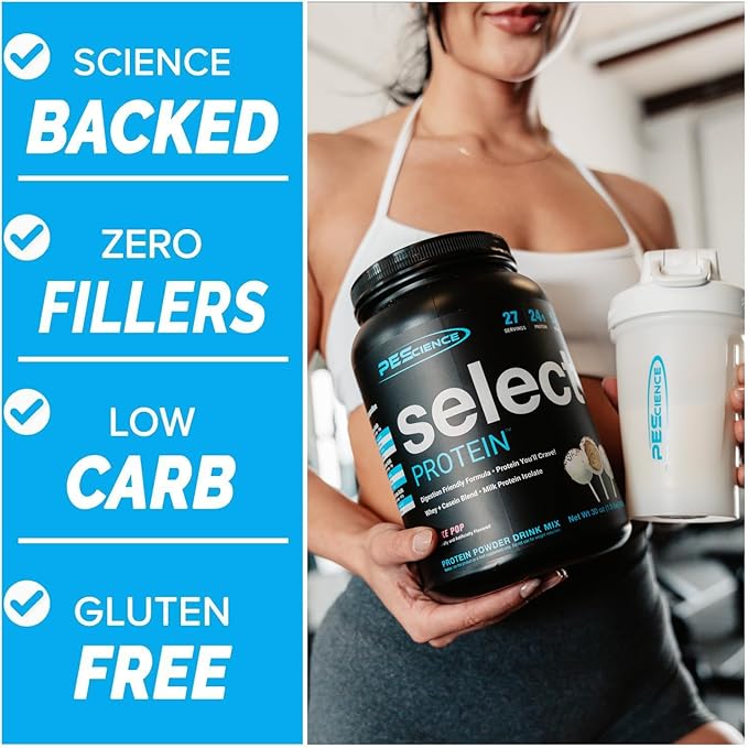 PEScience Select Protein Powder, Whey and Casein Blend, Clean Protein Powder for Women and Men, Low Calorie, Low Carb, Keto Friendly, Gluten Free - Frosted Chocolate Cupcake - 27 Servings