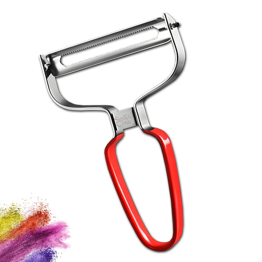 SoKalChw Larger Wide Mouth Kitchen Vegetable Peelers Cabbage Peeler (Serrated Y- Peeler) (Red)