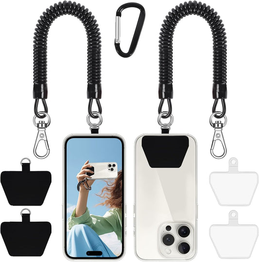 4 2* 4* Doormoon Phone Lanyard Tether with Patch, Cell Phone Lanyard with Phone Tether, Patch for Outdoor Hiking