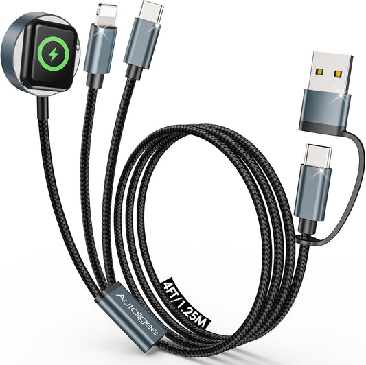 2026,Multi 10-2/iPhone 17-11/Samsung S25,for Cables-4FT Airplane Travel Essentials Charging Cable for Apple Watch
