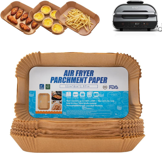 Ninja Foodi XL Air Fryer Liners - 100PCS Rectangular Disposable Paper for Easy Cleanup
