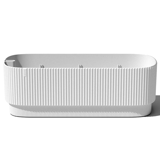 Veradek Demi Series Long Planter for Porch, Patio, Backyard | Durable Plastic-Stone Composite Material | Modern Décor for Shrubs, Flowers