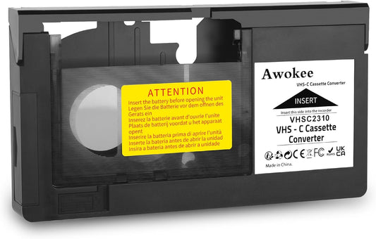 awokee Cassette Cassette 8mm Hi8) VHS-C Adapter Compatible with VHS-C SVHS Camcorders JVC RCA Panasonic Motorized VHS