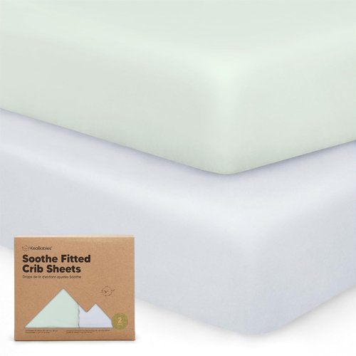 KeaBabies Organic Crib Sheets - 2-Pack Fitted Jersey Cotton for Baby Beds | Soft, Breathable & Cute Prints (Cove)