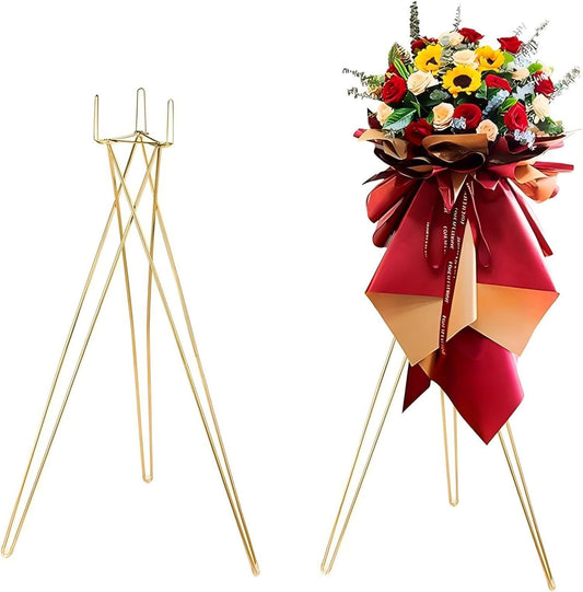 Yiqiying 2 Pcs Gold Flower Stand Display -41.3IN Flower stand for Wedding, Metal flower Display Stand for Wedding Bases Para Arreglos Florales flower Stand display gold centerpieces for wedding