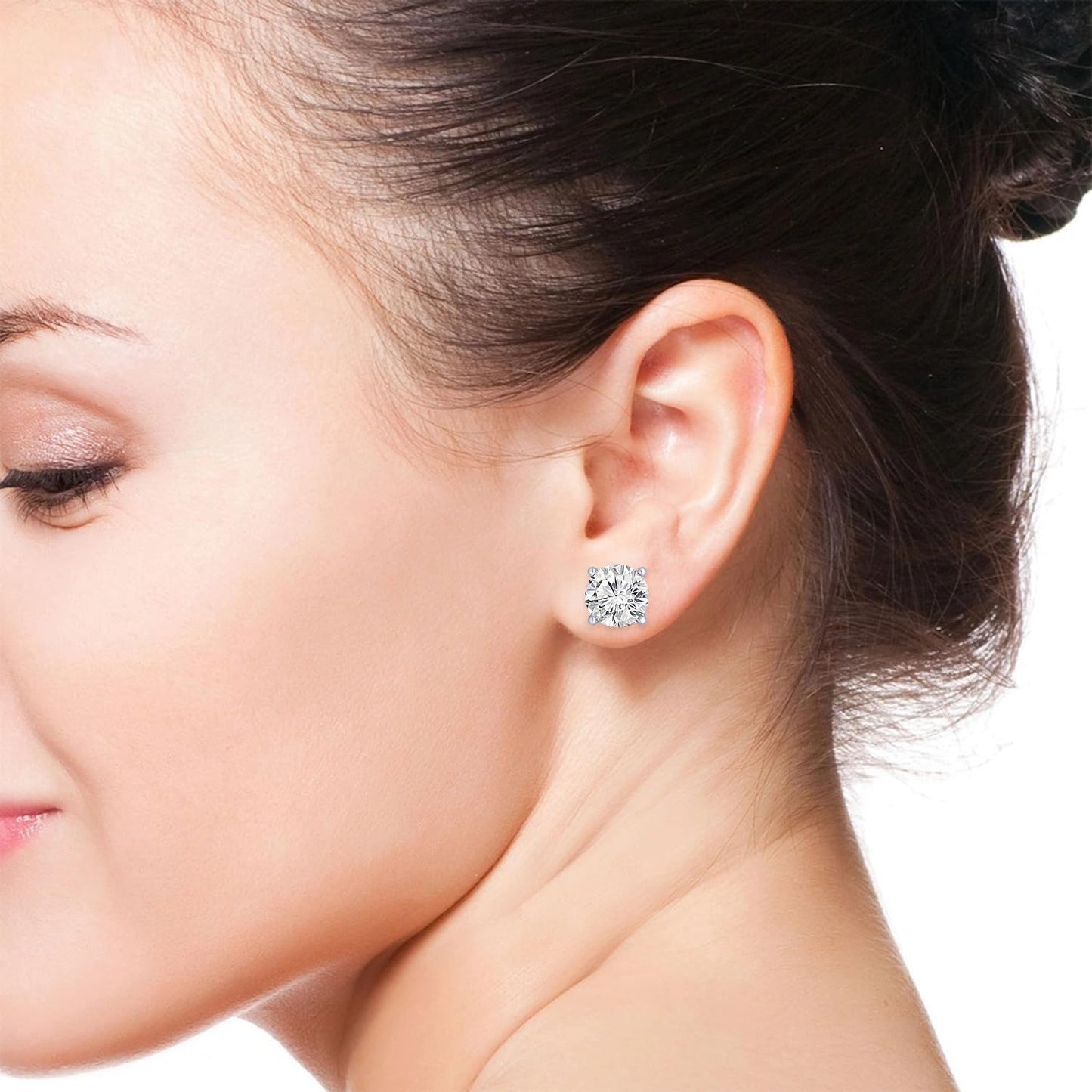 1 Carat Platinum IGI Certified LAB GROWN Round Cut Diamond Stud Earrings for Women 4 Prong Screw Back for her MADE IN USA (E-F Color, VS1-VS2 Clarity)