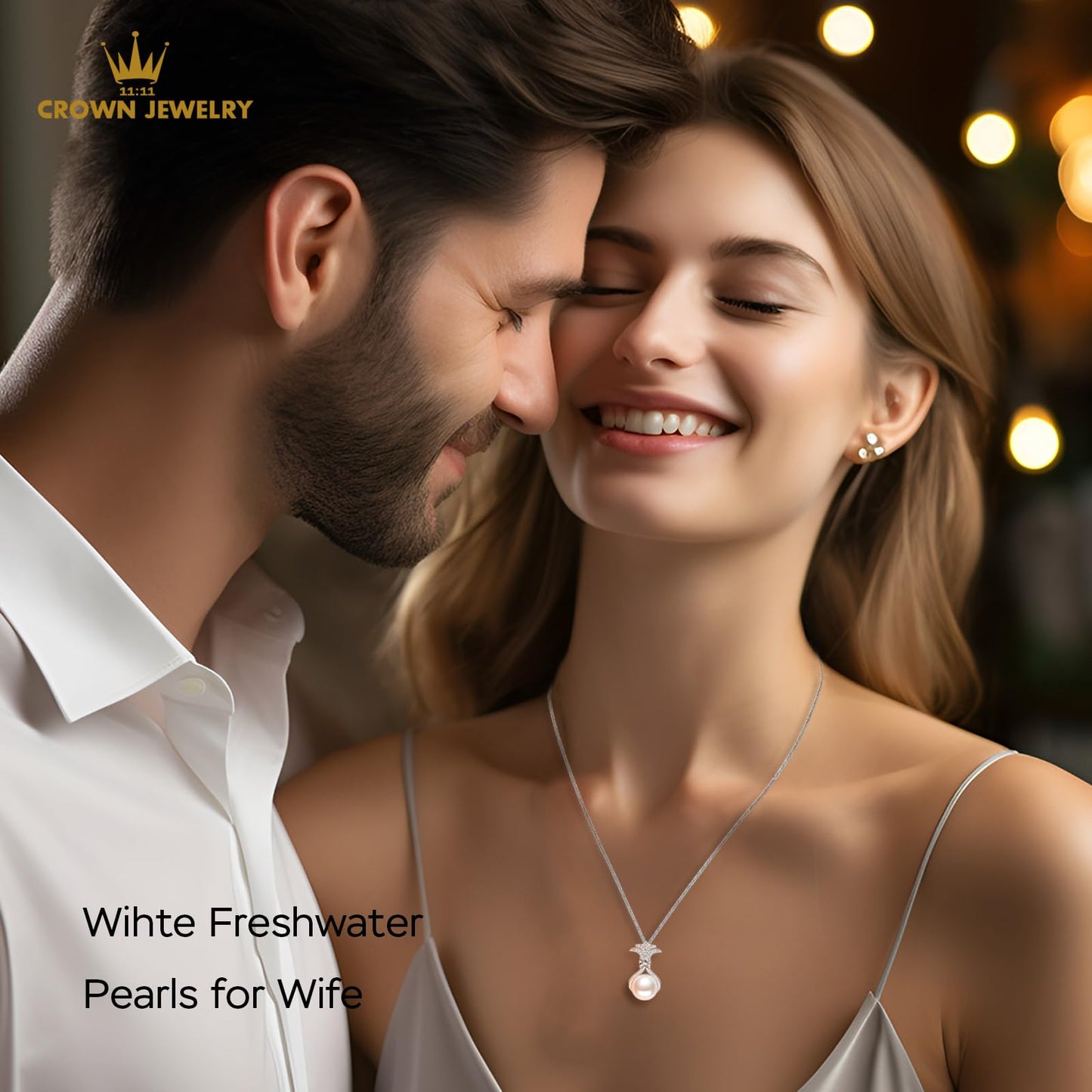 Pearl Necklaces for Women, Anniversary Birthday Gifts for Wife, Mom, Dauhter, Girlfriend, Grandma (White 12-13mm)