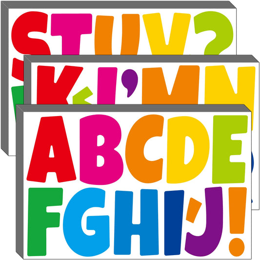 Bemeol Letter Stickers 432 Pieces 36 Sheets Bulletin Board Letters 3 Inch Classroom Alphabet Poster Board Letter for Bulletin Board Display School Decor(Colorful)