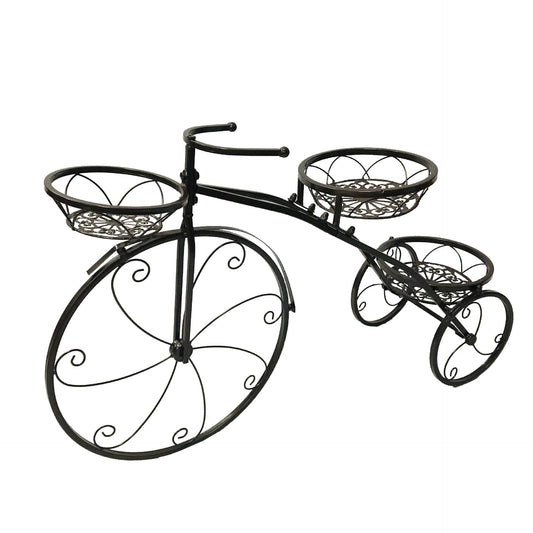 FURUIM2024M Flower Stand Metal Bicycle Style Plant Stand with 3 Tier Shelves Plant Pot Holder Patio Flower Basket Storage Rack Nordic Garden Decoration Plant Shelves(4)