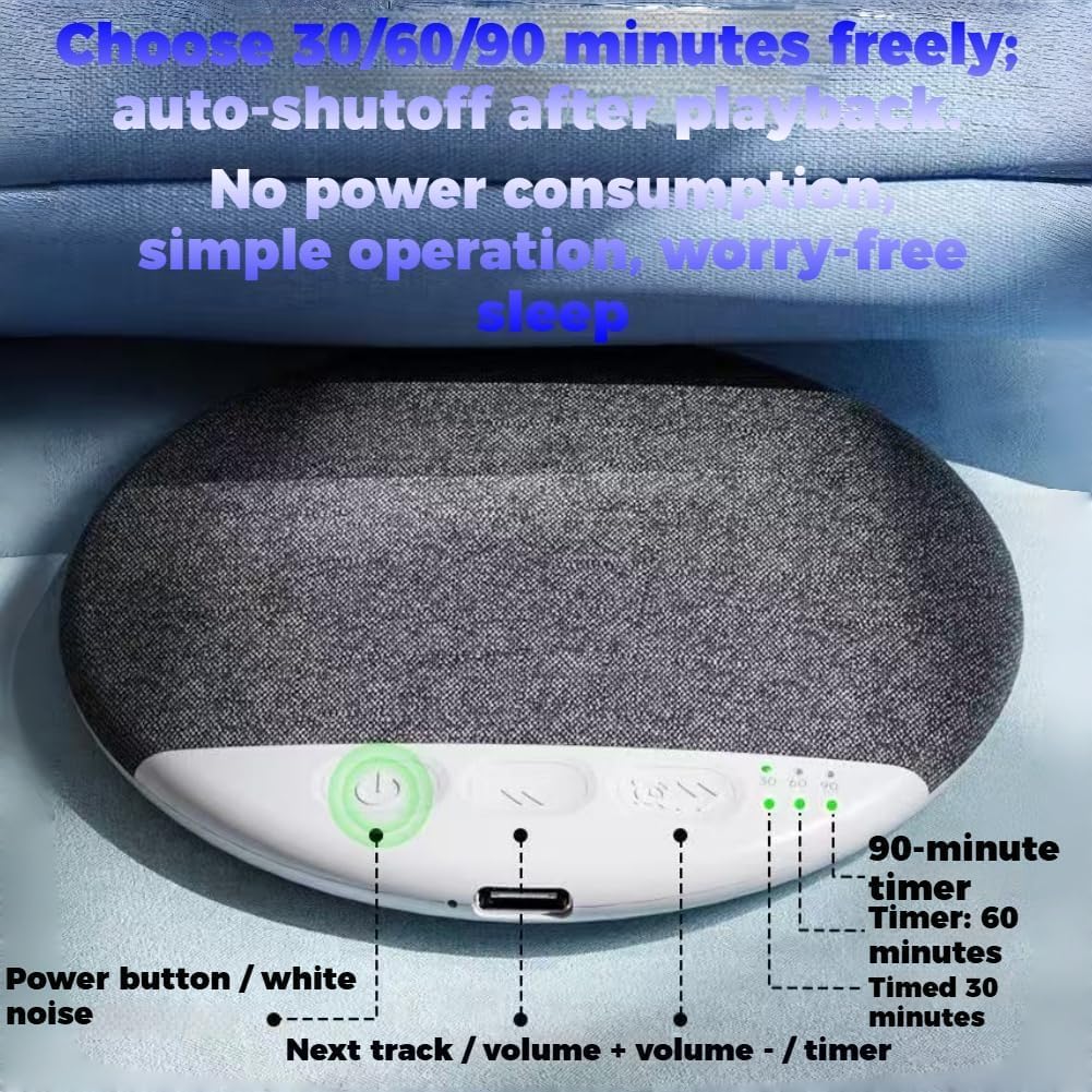 Generic Bluetooth Pillow Speaker for Sleeping, Under Pillow Speaker Bluetooth with White Noise, Pillows Spea-ker