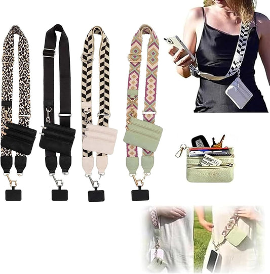 Adjustable Crossbody Phone Holder for Women - Stylish Pouch with Zipper