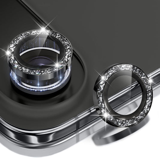 9H BERFY Camera Lens Protector for iPhone Air, Glitter Bling Aluminum Alloy Metal Ring, Tempered Glass Camera Cover