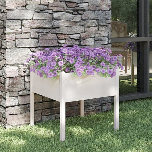 XinZaphrisal Large Square Garden Planter Box Made of Solid Pinewood 27.6 x 27.6 x Inches for Outdoor Plants Herbs and Flowers with Ample Soil Capacity Weather Resistant and Low Maintenance