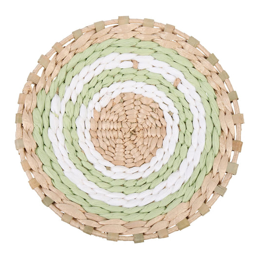 BESTOYARD Nordic Style Straw Wall Decoration 7.79 Inch Woven Hanging Pendant Boho Jute Wall Art for Bedroom Kitchen Home Decor