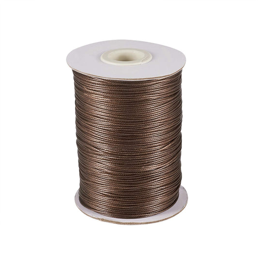 200 Yards Coffee Korean Waxed Polyester Cord Threads Braided Beading Cords Necklace Bracelet Wire String 1mm with Spool for Sewing Jewelry Making Macrame Supplies
