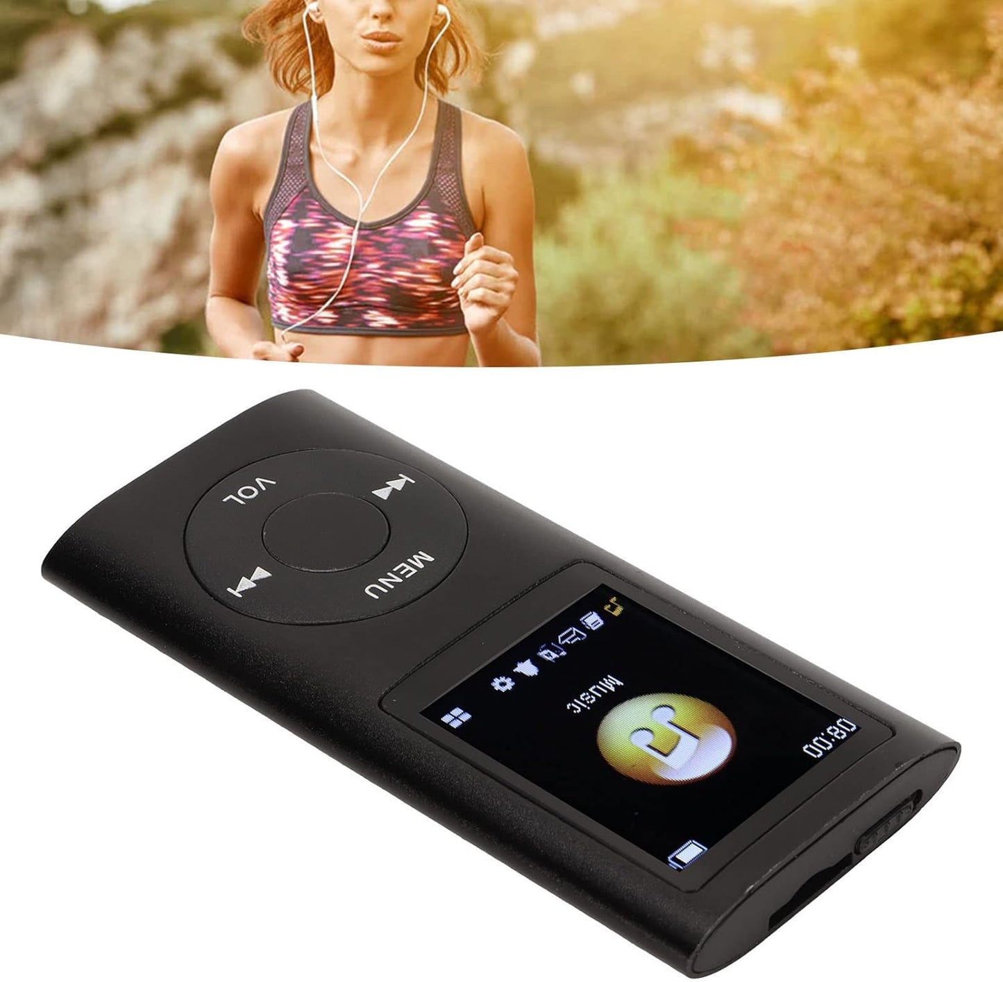 Dan&Dre MP3 1.8 Inch 64G Player, LCD Slim Portable Music Player with Lossless Sound, Aluminum Alloy, Expandable (Black)