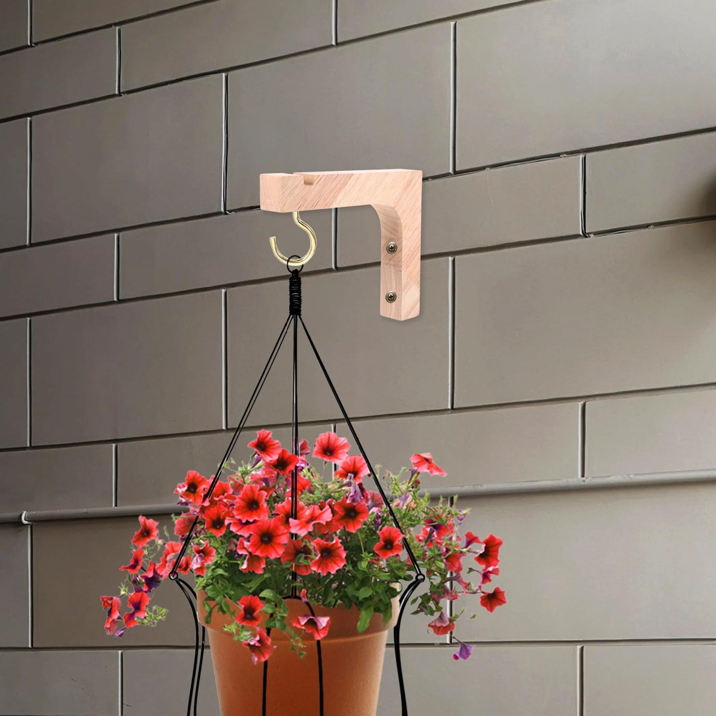 SUPVOX Wooden Plant Hanger Bracket 2pcs Indoor Wall Plant Holders Heavy-Duty Hanging Hooks for Flower Pots Natural Wood Suitable for Indoor Garden and Patio