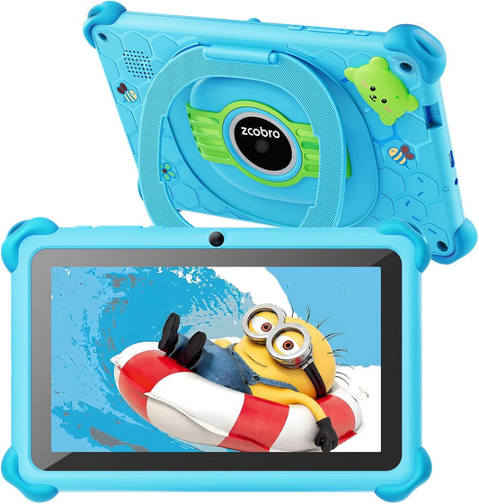 zcobro 7 inch 32GB Kids Tablet Toddler Kids Learning Tablet WiFi Tablets with Shockproof Case, YouTube, GMS, Parental